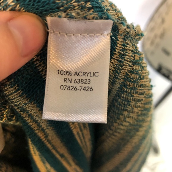 Cj Banks sz 2x striped open front sweater teal tan - Picture 6 of 6